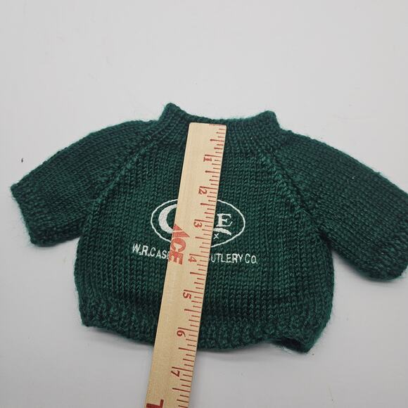 2 Vintage Handmade Doll Clothes Embroidered Sweaters Case Cutlery Green & White - Picture 7 of 9
